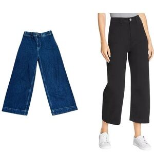 We The Free Patti Crop Wide Leg Blue Jeans